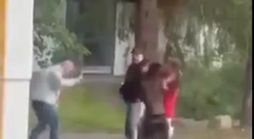 Funny street fight in Vantaa, Finland