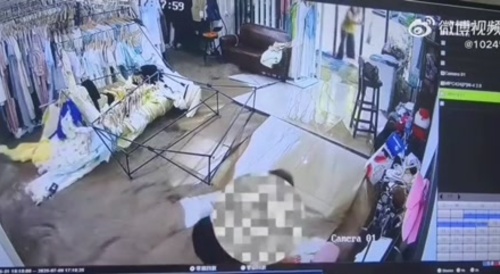 Septic tank pipe burst in an Asian clothing store