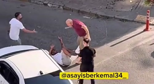 Mad Man Gets Whacked By Old Man - 'in da head'