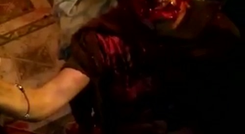 CARTEL BRUTAL : the living skinned skull gurgling in blood... !