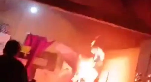 Man self-immolates in front of his family... !