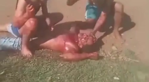 A man and woman stamp, beat & stab a dude... !