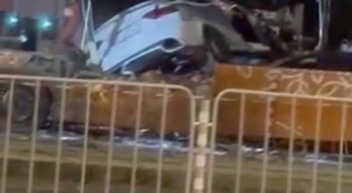 Audi RS5 boarded in public transport bus