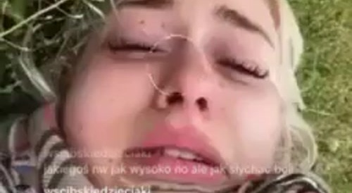 Online : woman tries suicide jump but survives in agony... !