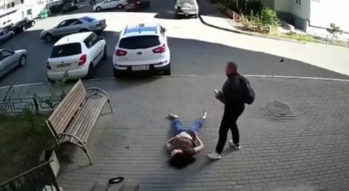 Female Jumper Surprises Guy Opening The Door