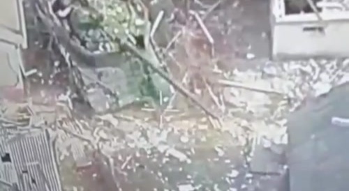 Tank point blank firing into a basement with Russian soldiers who refused to surrender