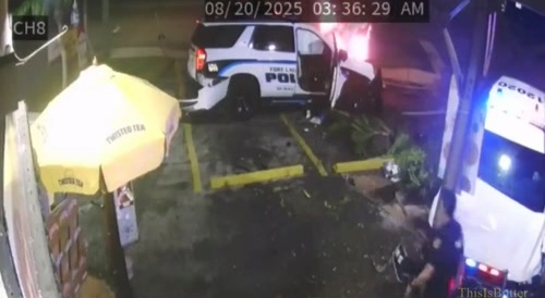 Fort Lauderdale police officers crashing into each other...