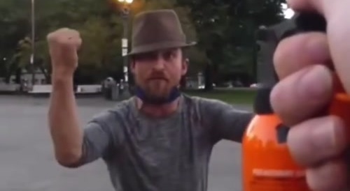 Angry Tweaker Gets Bear Maced in da Face