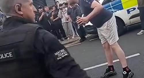 He tackled it from the ass side.