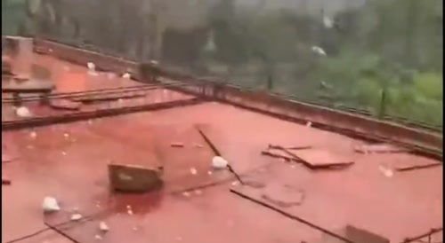 A warzone of hail... !