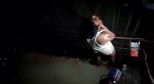 An Asian impaled with rebar on a construction site... !