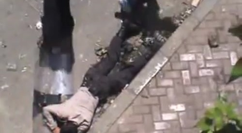 Police in Indonesia were pelted with stones and kicked