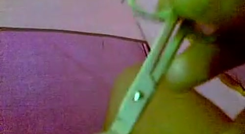A man getting off on having scissors inside his penis... !