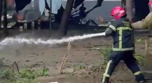 Pissed Off Chemical Plant Lobs Burning Barrel At Onlookers.