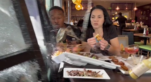 Houston TX - Food Influencers Hit By SUV Inside Restaurant While Reviewing A Burger