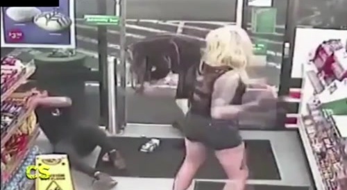 Transgender slams 2 people with huge axe... !