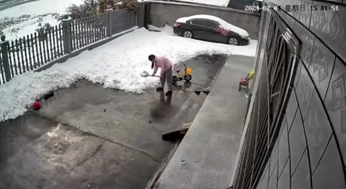 shoveling the snow