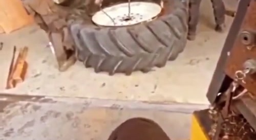Pressurizing tire done wrong