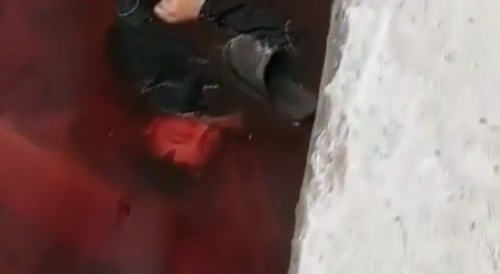 found in a pool of blood