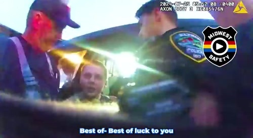 Police chase ends with an arrest of a struggling man...