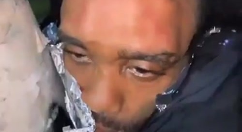 Pedo gets taped to a pole