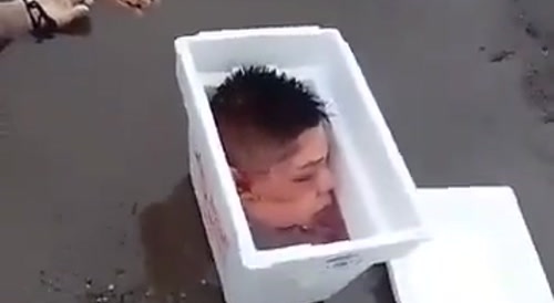 Left his head in a cooler