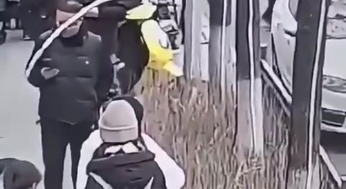 man blows up.