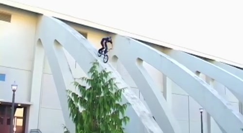 Too steep for his BMX... !