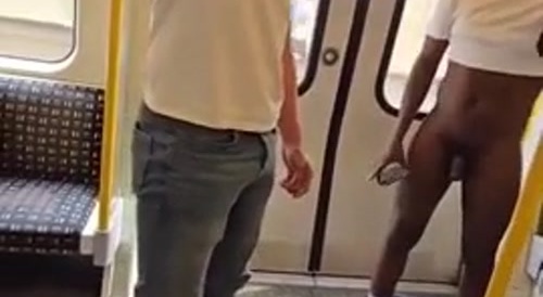 Subduing a faggot on a train