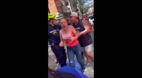 Old man stabs young man in the neck... !
