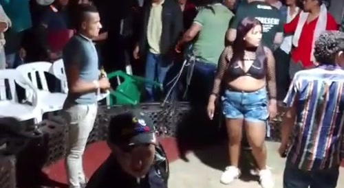 Bar dispute between 2 men ends with a tied machete fight...