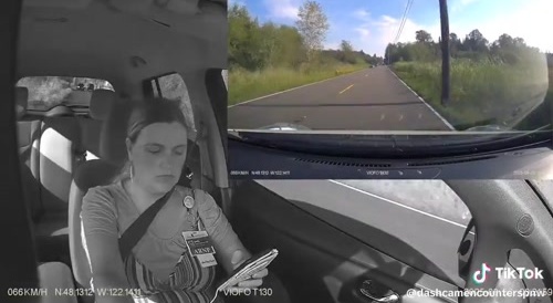Nurse multitasks in traffic