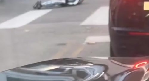 Robot falls and gets ran over