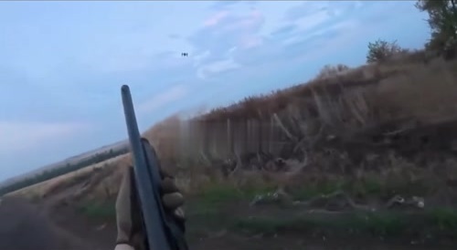 One shot. Precise drone hit on Ukrainian fighters.