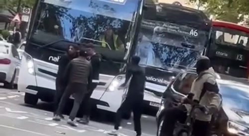 Knife fight outside Mosque