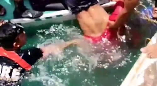 head opened after collision with patrol boat