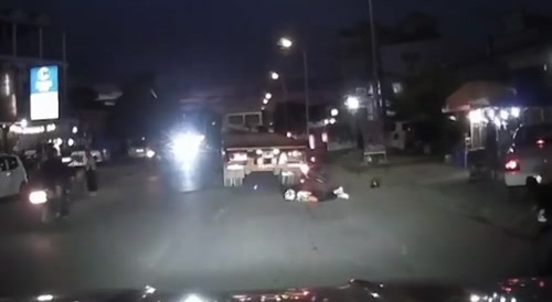 Female rider crushed while riding her bike