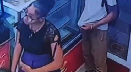 Guy jerks off in fast-food place & comes on woman in front of him...