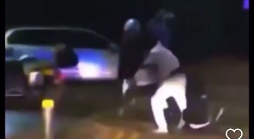Gang member fly kicks police