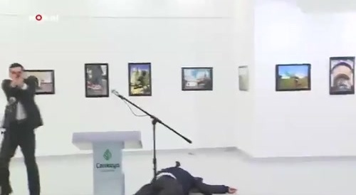 TURKISH HITMAN KILLS RUSSIAN AMBASSADOR (RAW FOOTAGE)