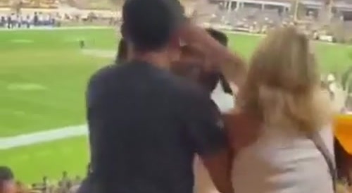 Blonde Slap Black Man