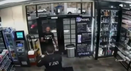 This dumbass tried to act tough and gets shot