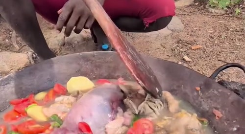 An African prepares a tasty pussy...