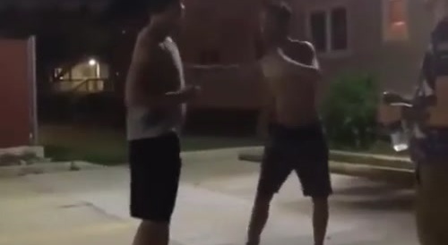 Cowboy takes off the hat and fight