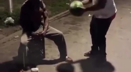 Black Man Knocked Out With Watermelon