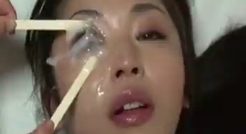 Woman gets sperm in her eye & partner rubs it in...