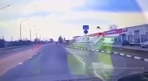 Car Driver Flying After Crash
