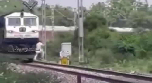 Hit by a train..
