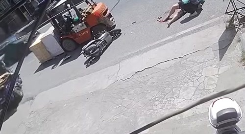 Man hits forklift