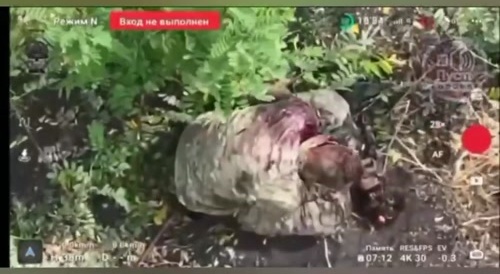 Finishing off a Ukrainian who wanted to fight with Russia.